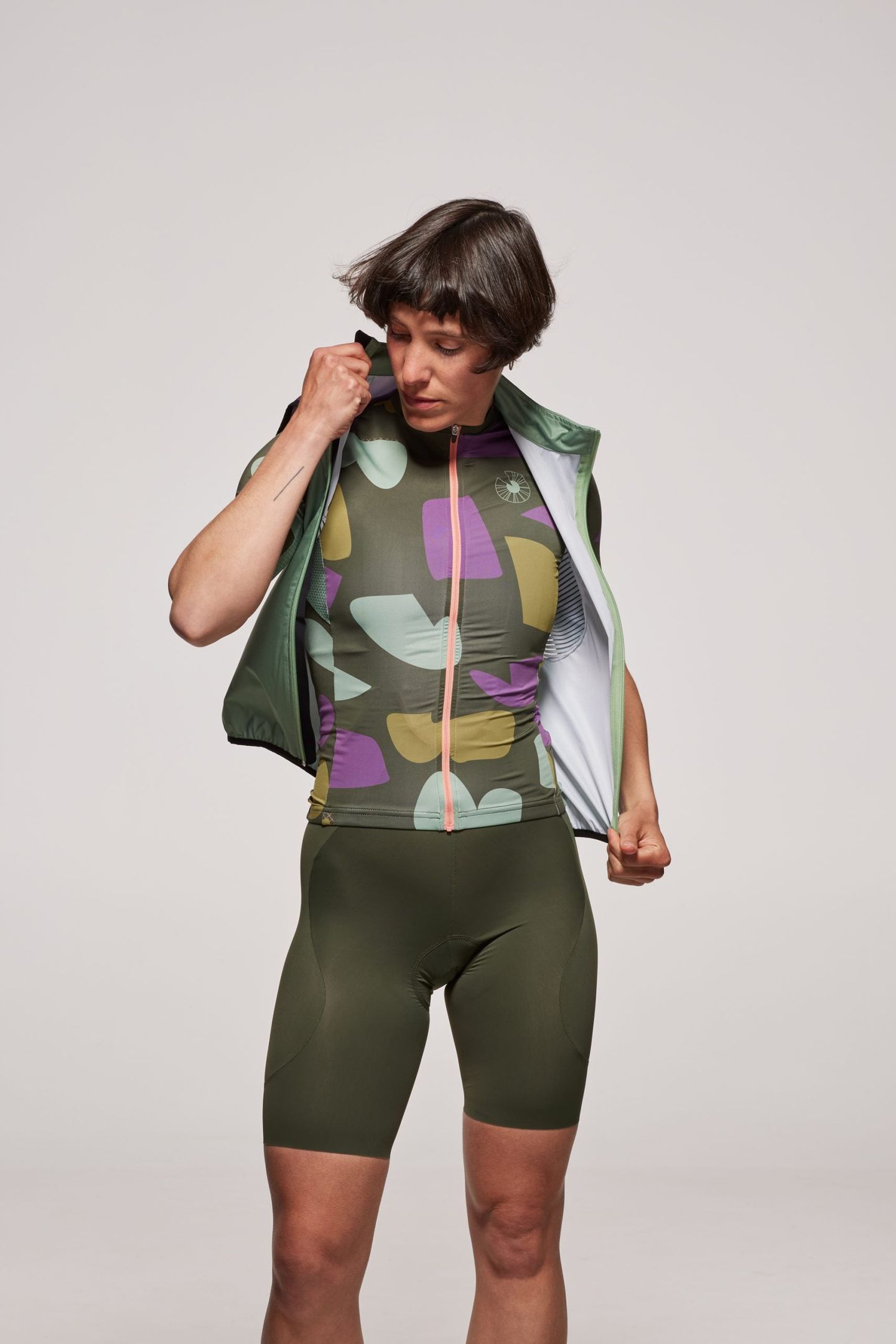 Cycling Gilet - Just in Case Olive-Plum